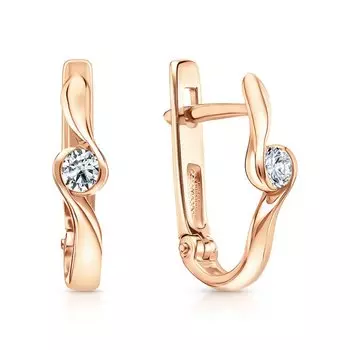 Золотые серьги с бриллиантами природными