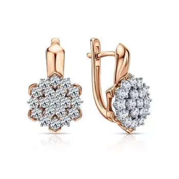 Золотые серьги с бриллиантами природными