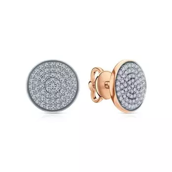 Золотые серьги с бриллиантами природными