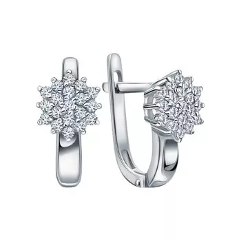 Золотые серьги с бриллиантами природными