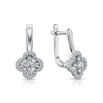 Золотые серьги с бриллиантами природными