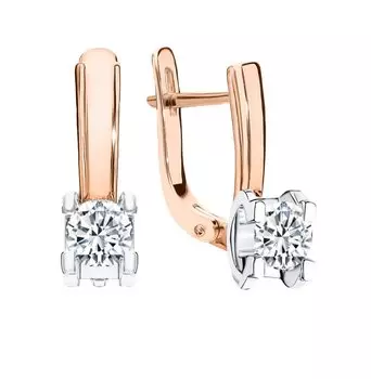 Золотые серьги с бриллиантами природными