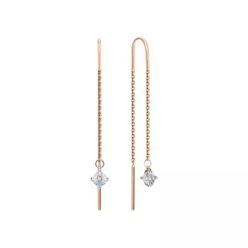 Золотые серьги с бриллиантами природными