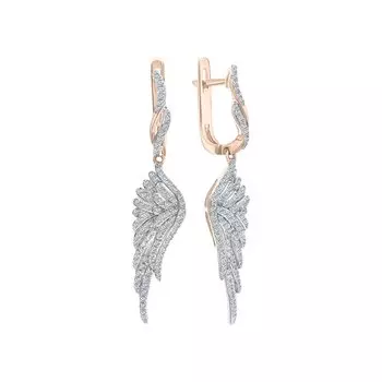 Золотые серьги с бриллиантами природными