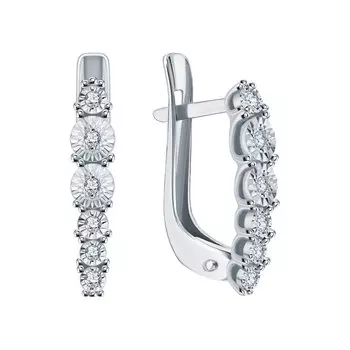 Золотые серьги с бриллиантами природными