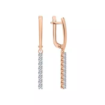 Золотые серьги с бриллиантами природными