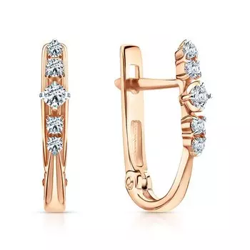 Золотые серьги с бриллиантами природными