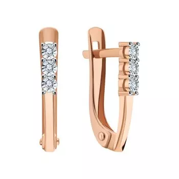 Золотые серьги с бриллиантами природными