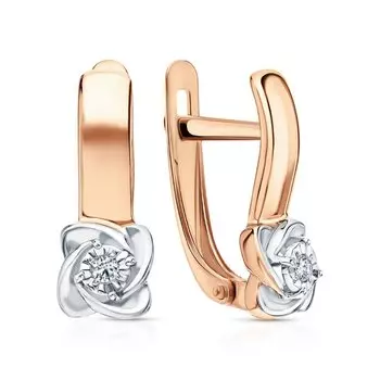 Золотые серьги с бриллиантами природными