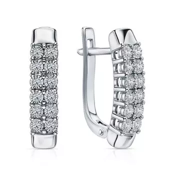 Золотые серьги с бриллиантами природными