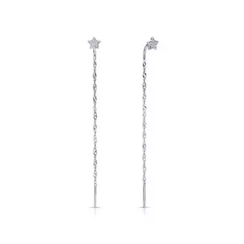 Золотые серьги с бриллиантами природными