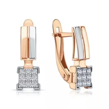 Золотые серьги с бриллиантами природными