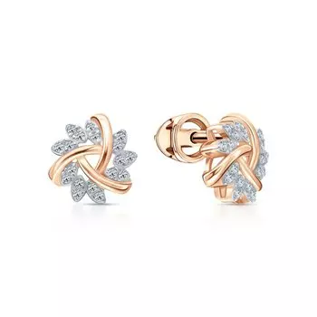 Золотые серьги с бриллиантами природными