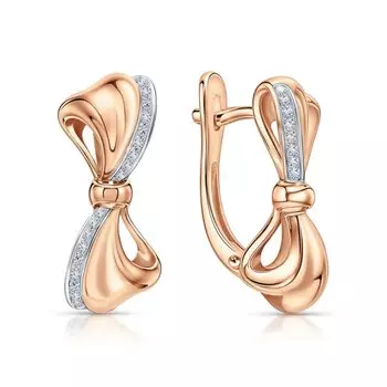 Золотые серьги с бриллиантами природными