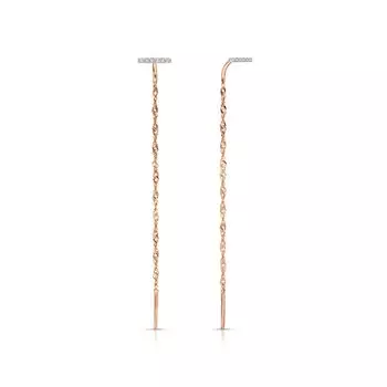 Золотые серьги с бриллиантами природными