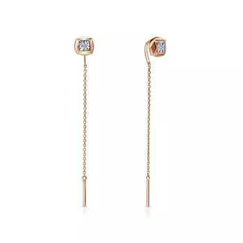 Золотые серьги с бриллиантами природными