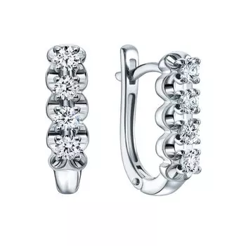 Золотые серьги с бриллиантами природными