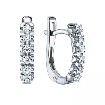 Золотые серьги с бриллиантами природными