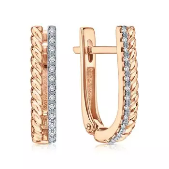 Золотые серьги с бриллиантами природными