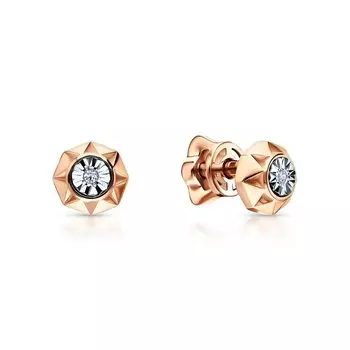 Золотые серьги с бриллиантами природными