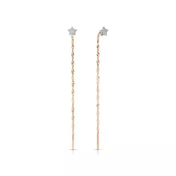 Золотые серьги с бриллиантами природными