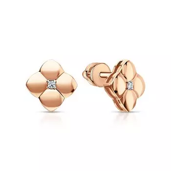 Золотые серьги с бриллиантами природными