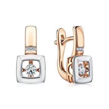 Золотые серьги с бриллиантами природными