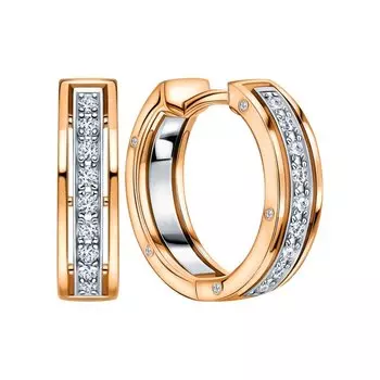 Золотые серьги с бриллиантами природными