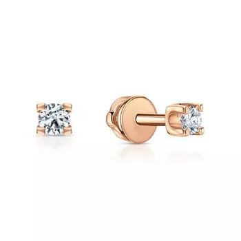 Золотые серьги с бриллиантами природными