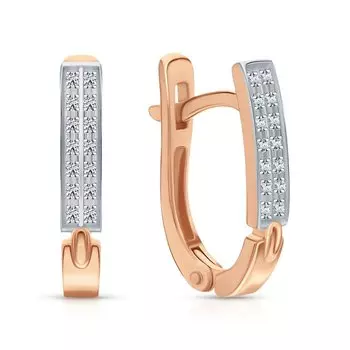 Золотые серьги с бриллиантами природными