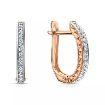 Золотые серьги с бриллиантами природными