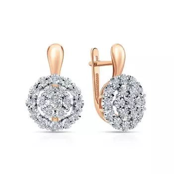 Золотые серьги с бриллиантами природными