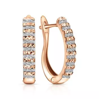 Золотые серьги с бриллиантами природными