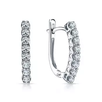 Золотые серьги с бриллиантами природными