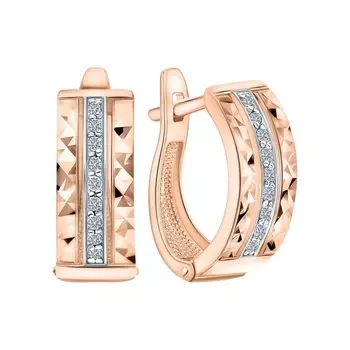 Золотые серьги с бриллиантами природными