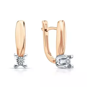 Золотые серьги с бриллиантами природными