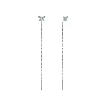 Золотые серьги с бриллиантами природными