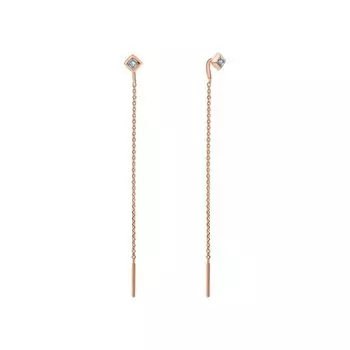 Золотые серьги с бриллиантами природными