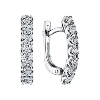 Золотые серьги с бриллиантами природными