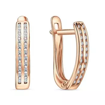 Золотые серьги с бриллиантами природными