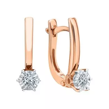 Золотые серьги с бриллиантами природными