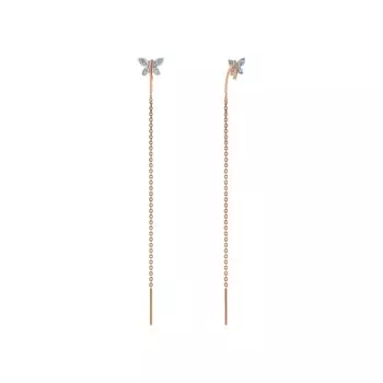 Золотые серьги с бриллиантами природными