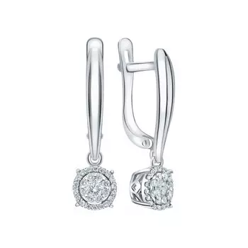 Золотые серьги с бриллиантами природными