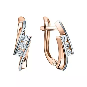 Золотые серьги с бриллиантами природными