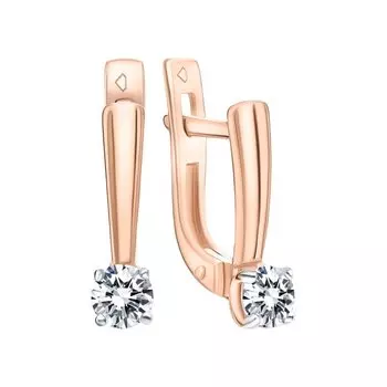 Золотые серьги с бриллиантами природными