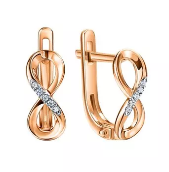 Золотые серьги с бриллиантами природными