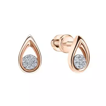 Золотые серьги с бриллиантами природными