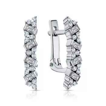 Золотые серьги с бриллиантами природными