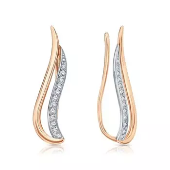 Золотые серьги с бриллиантами природными