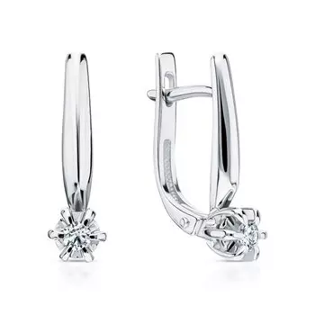 Золотые серьги с бриллиантами природными